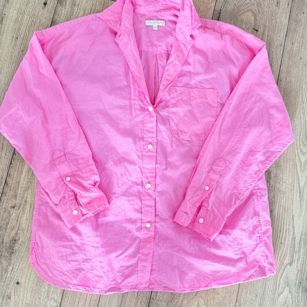 Ann Mashburn THe Weekender SHirt in Pink Summer Cloth XS - Picture 2 of 4